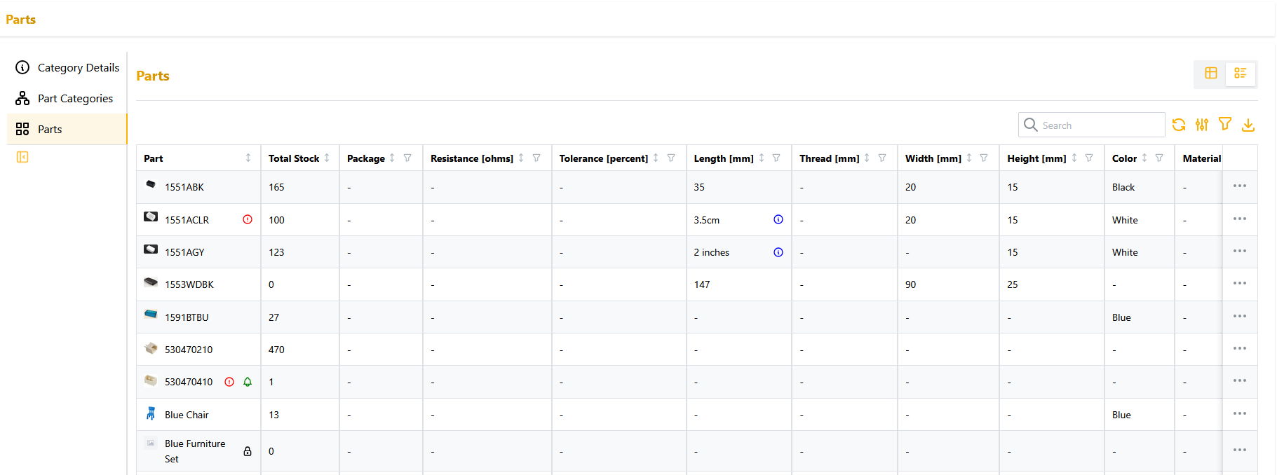 Parametric_Parts_Table